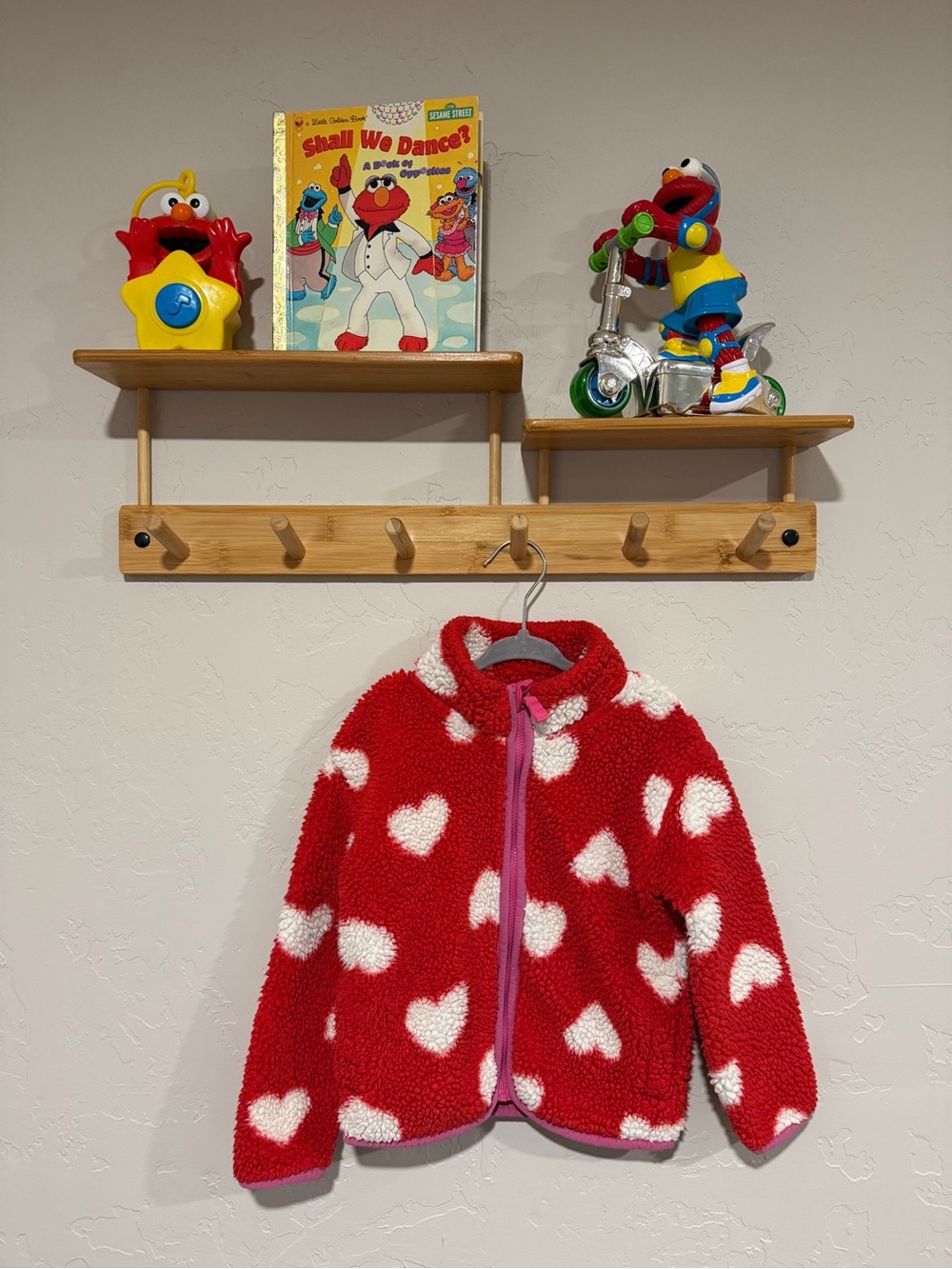 jumping beans Red and White Heart Sherpa Jacket